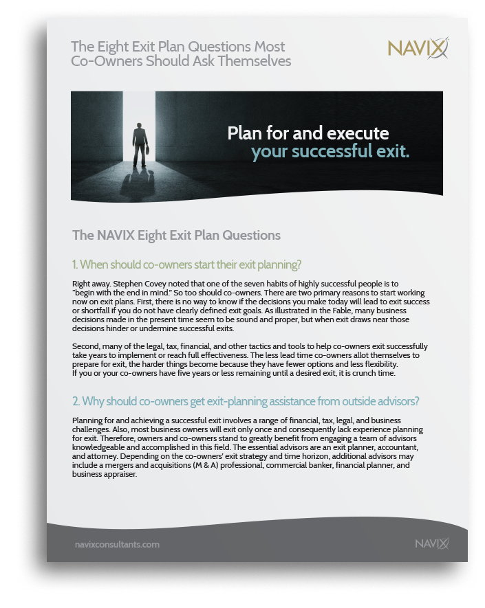 Eight Exit Plan Questions guide