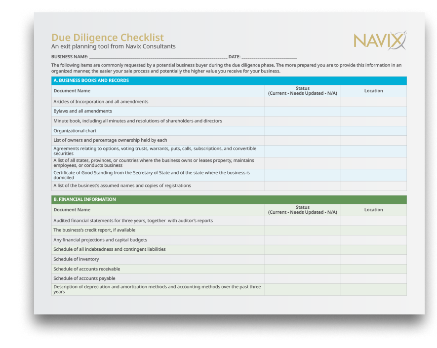 Due Diligence Checklist
