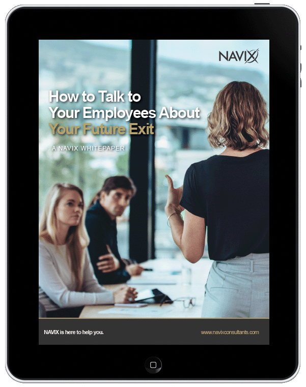 How to Talk to Your Employees About Your Future Exit white paper on ipad